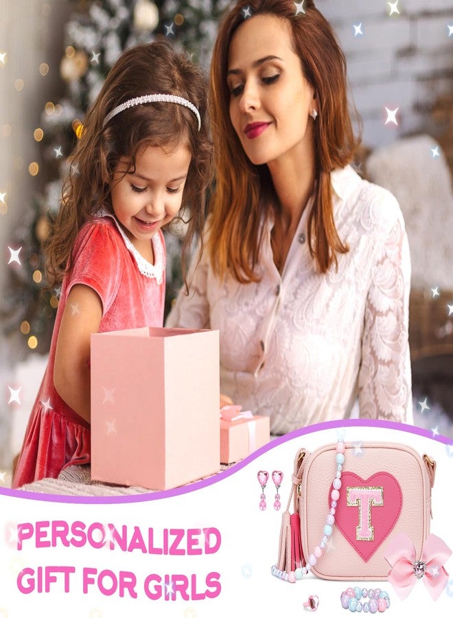 KKXIU Gifts For 3 4 5 6 7 8 Year Old Girls Dress Up Jewelry Kids Toys Toddler Purse Heart Little Girl Bag (T, Pink) - Image 3